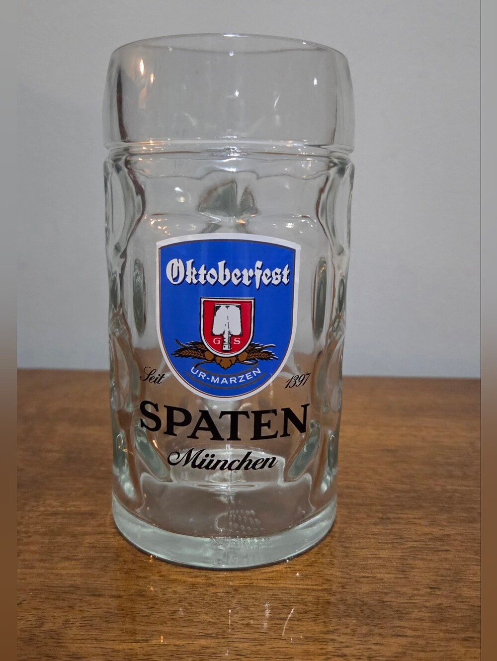 New Spaten Muchen Oktoberfest Beer Stein, 0.5L Heavy, Dimple Design